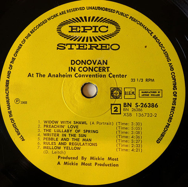 Donovan - Donovan In Concert (tweedehands LP)