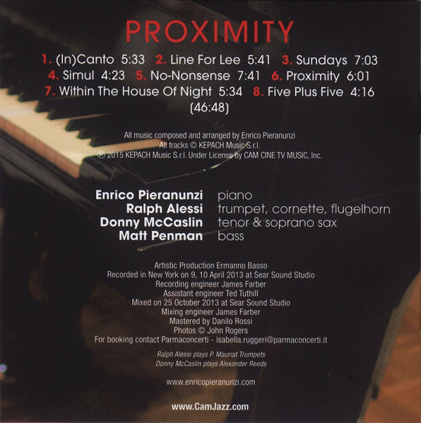 Enrico Pieranunzi - Proximity (tweedehands CD) - Velvet Music