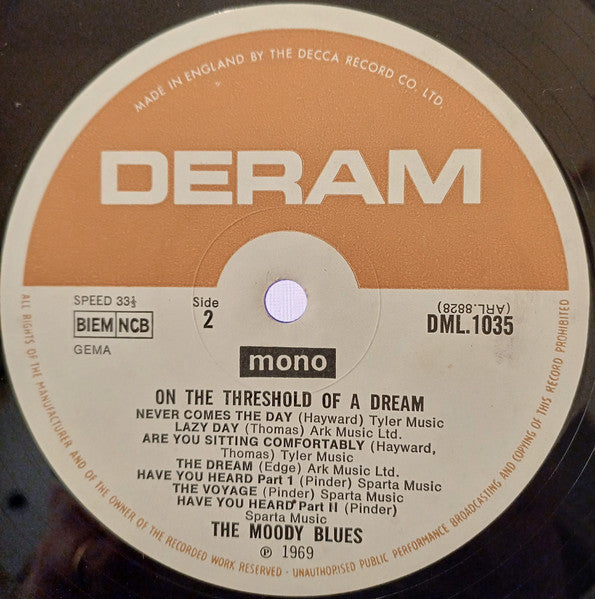 Moody Blues, The - On The Threshold Of A Dream (tweedehands LP)