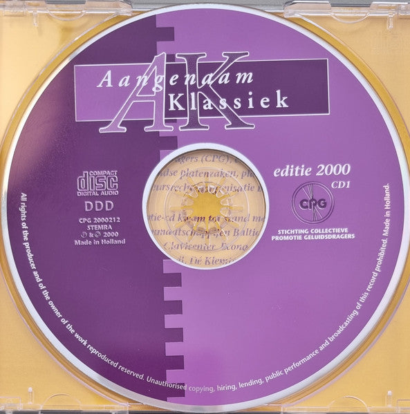 Various - Aangenaam... Klassiek - Editie 2000 (tweedehands CD) - Velvet Music