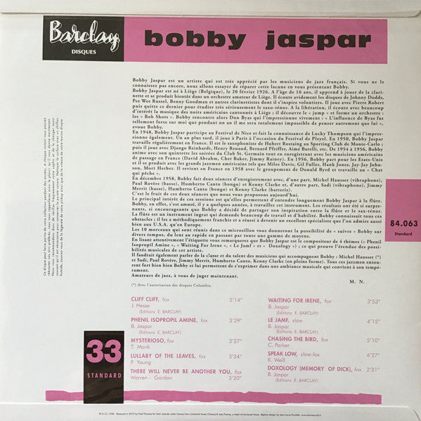 Bobby Jaspar - Bobby Jaspar (LP) - Velvet Music