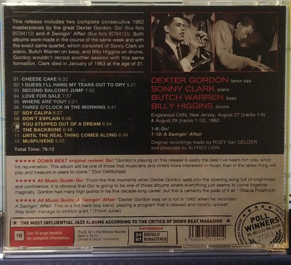 Dexter Gordon - Go! + A Swingin' Affair (CD) - Velvet Music