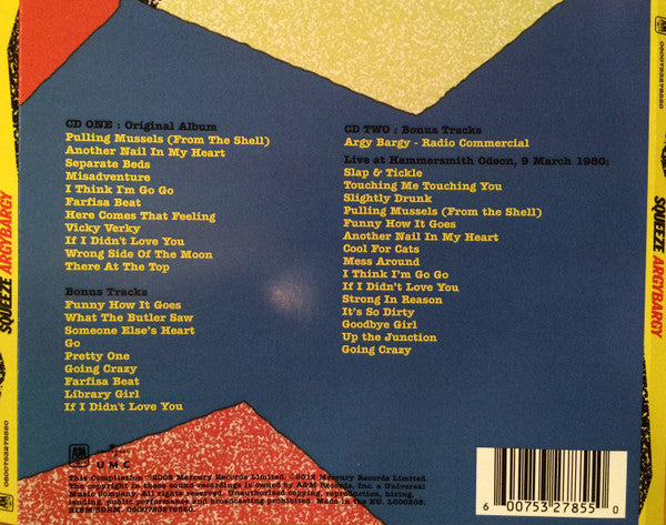 Squeeze (2) - Argybargy (CD) - Velvet Music