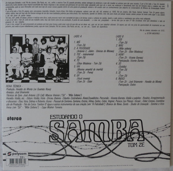 Tom Zé - Estudando O Samba (LP) - Velvet Music