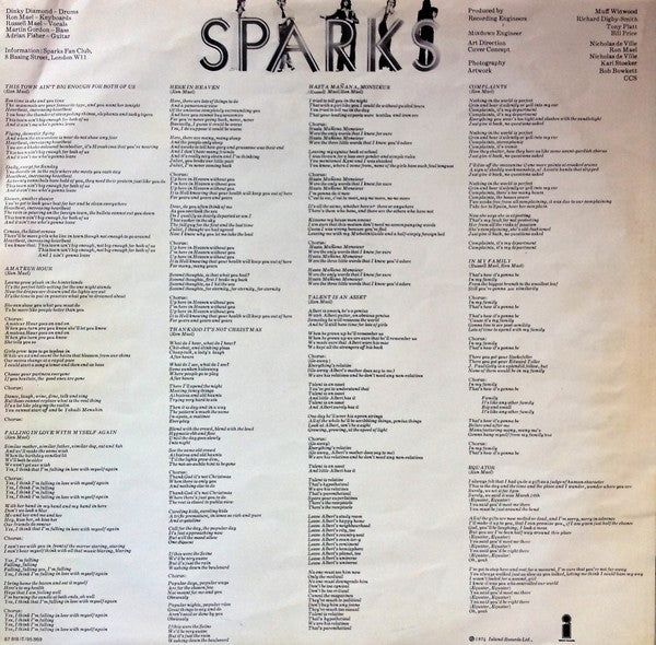 Sparks - Kimono My House (tweedehands LP) - Velvet Music