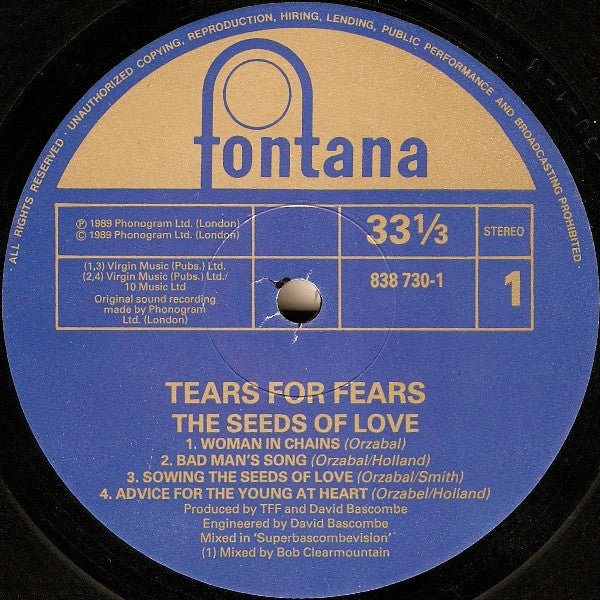 Tears For Fears - The Seeds Of Love (tweedehands LP) - Velvet Music