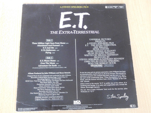 John Williams (4) - E.T. The Extra-Terrestrial (Music From The Original Motion Picture Soundtrack) (LP d'occasion)