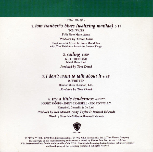 Rod Stewart - Tom Traubert's Blues (Waltzing Matilda) (tweedehands CD)