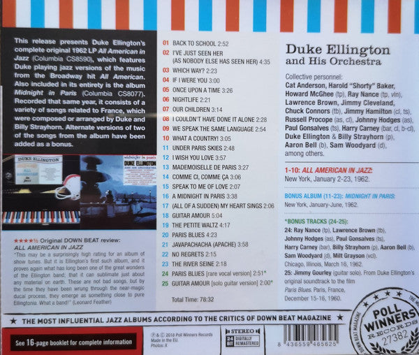 Duke Ellington - All American In Jazz + Midnight In Paris (CD) - Velvet Music