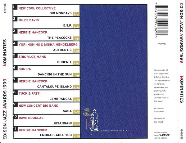 Various - Edison Jazz Awards 1999 Nominations (CD d'occasion)