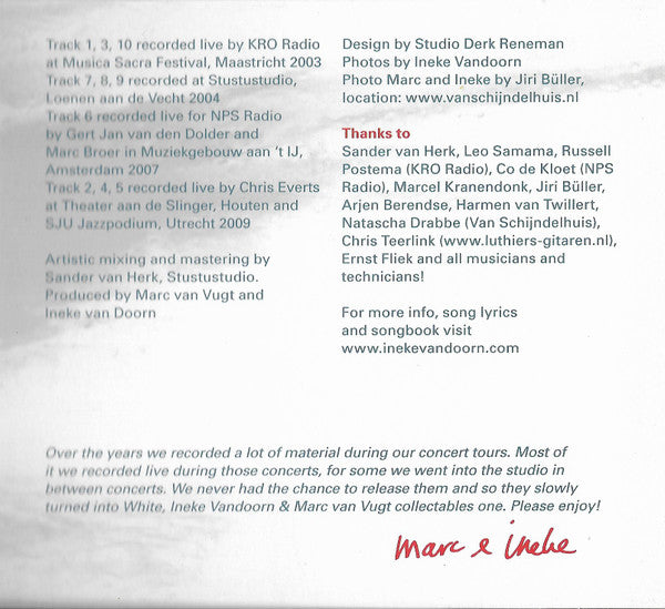 Ineke Van Doorn & Marc Van Vugt - White - Collectables One (tweedehands CD) - Velvet Music