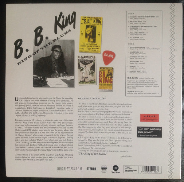 B.B. King - King Of The Blues (LP) - Velvet Music
