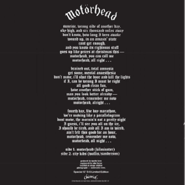 Motorhead - Motorhead / city kids (12-inch maxi-single) - Velvet Music
