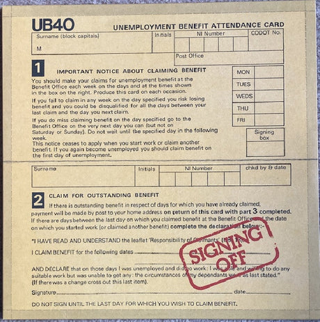 UB40 - Signing off (LP) - Velvet Music