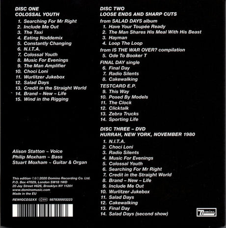 Young Marble Giants - Colossal Youth / Loose Ends And Sharp Cuts (CD) - Velvet Music