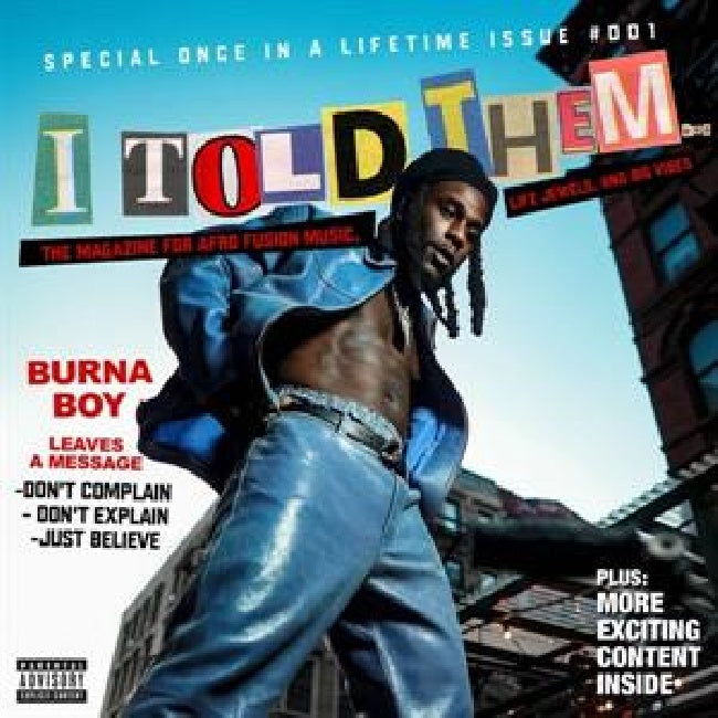 Burna Boy - I told them... (CD) - Velvet Music