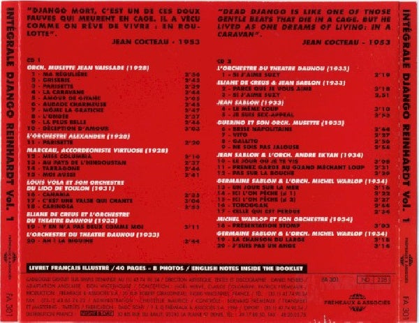 Django Reinhardt - Integrale vol.1 - presentation stump (CD)