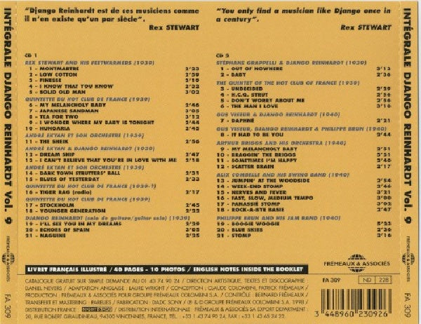 Django Reinhardt - Integrale vol.9 - h.c.q strut (CD) - Velvet Music