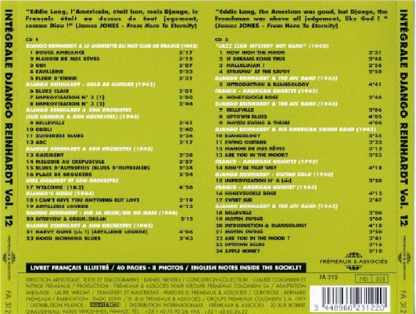Django Reinhardt - Integrale vol.12 - manoir de mes reves (CD) - Velvet Music