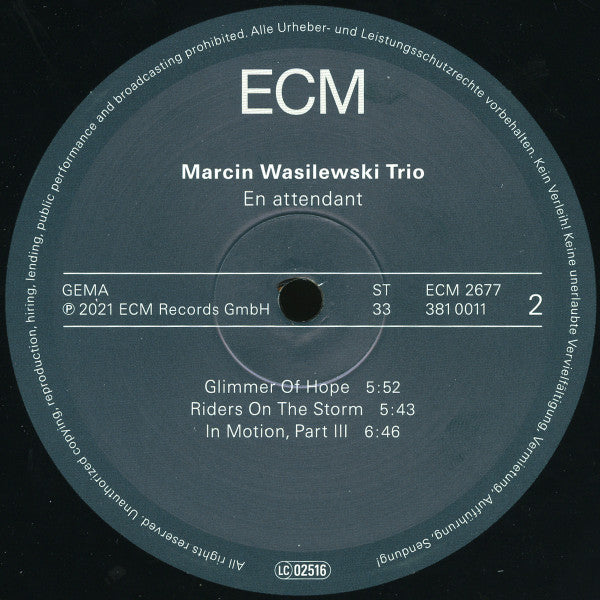 Marcin Wasilewski Trio - En Attendant (LP) - Velvet Music