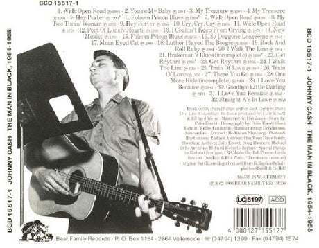 Johnny Cash - Man in black '54-'58 (CD) - Velvet Music