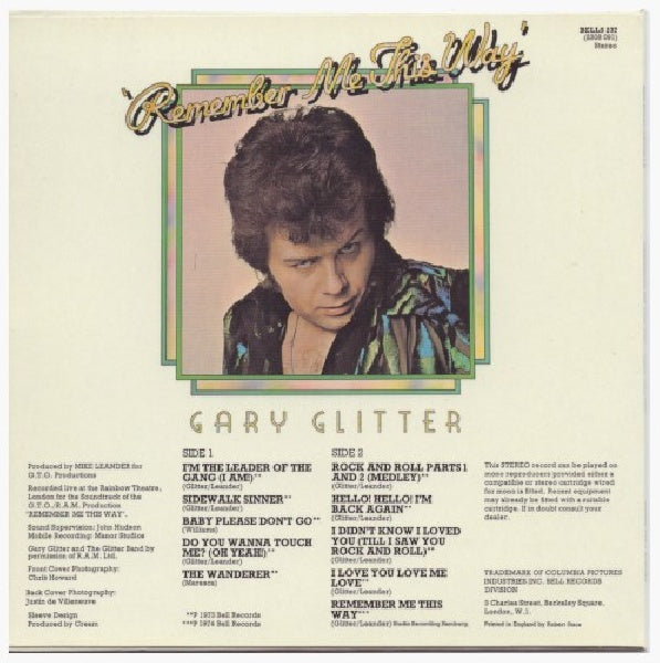 Gary Glitter - Remember me this way (CD) - Velvet Music