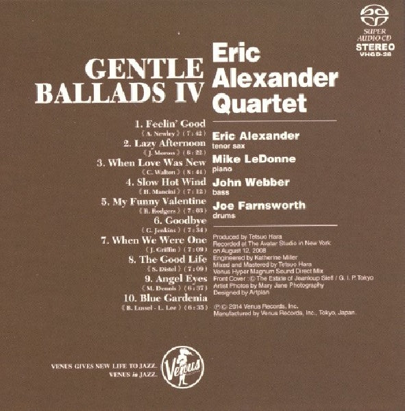 Eric Alexander -quartet- - Lazy afternoon gentle ballads iv (CD) - Velvet Music
