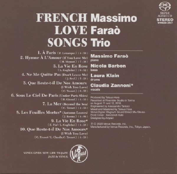 Massimo Farao -trio- - French love song (CD) - Velvet Music