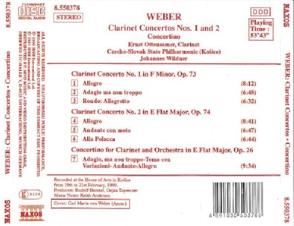 C.m. Von Weber - Concertos pour clarinette, conce (CD)