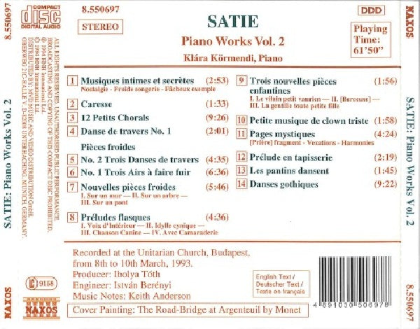 E. Satie - Œuvres pour piano vol.2 (CD)
