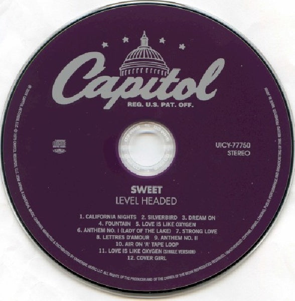 Sweet - Level headed (CD) - Velvet Music