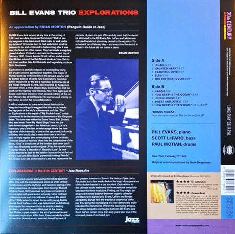 Bill Evans Trio, The - Explorations (LP) - Velvet Music