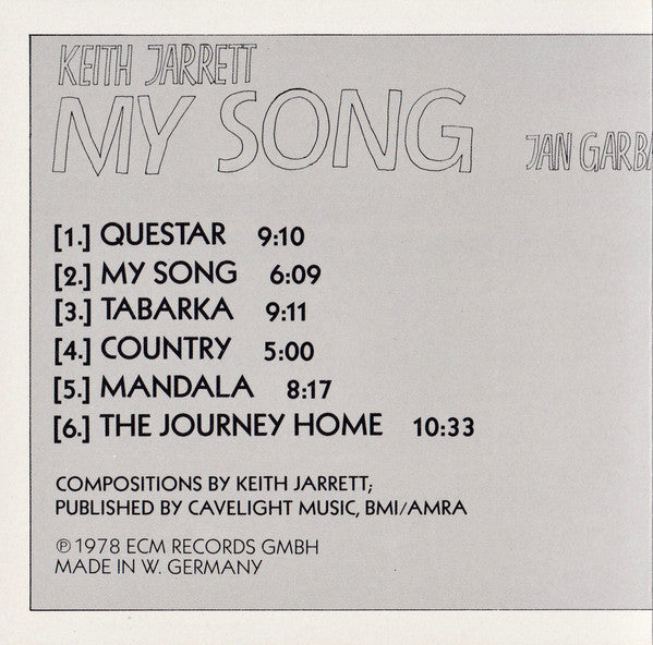 Keith Jarrett - My Song (CD)