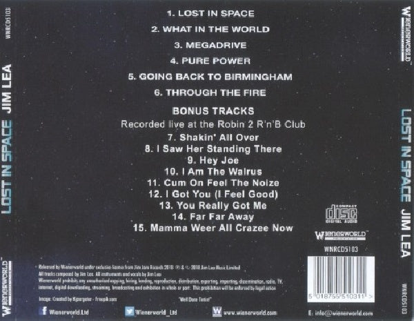 Jim Lea - Lost in space (CD) - Velvet Music
