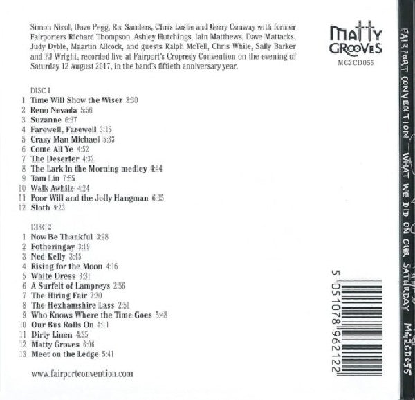 Fairport Convention - What we did on our saturday (CD) - Velvet Music
