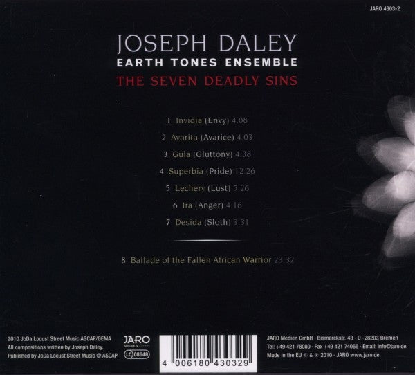 Joe Daley - Earth Tones Ensemble - The Seven Deadly Sins (tweedehands CD) - Velvet Music