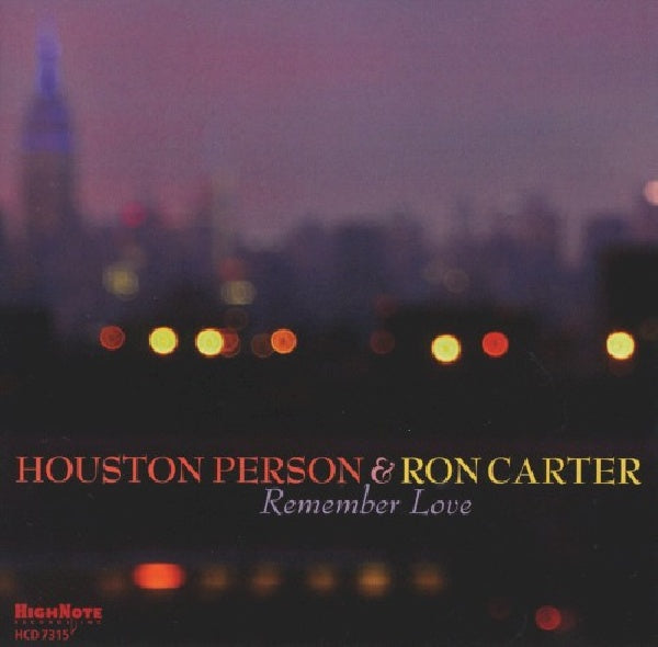 Houston Person & Ron Cart - Remember love (CD) - Velvet Music