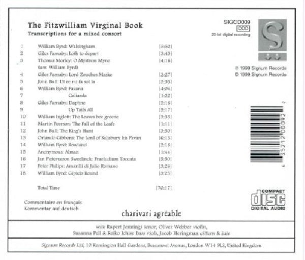 Charivari Agreable - Fitzwilliam virginal book (CD) - Velvet Music