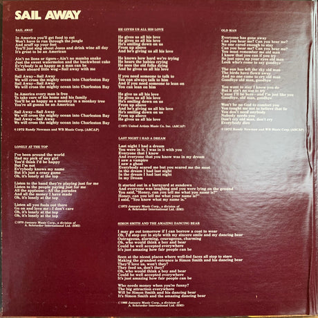 Randy Newman - Sail Away (33T d'occasion)