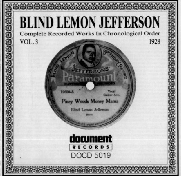 Blind Lemon Jefferson - Complete recordings 1925-1929  vol.3 (1928) (CD) - Velvet Music