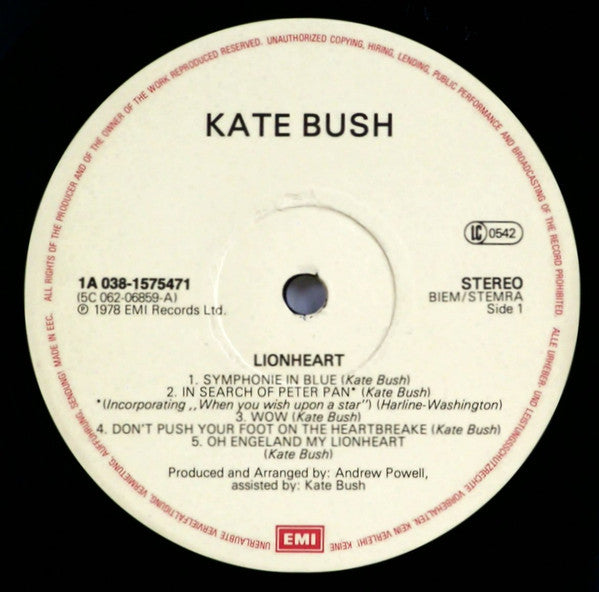 Kate Bush - Lionheart (tweedehands LP) - Velvet Music