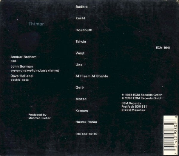 Brahem/surman/holland - Thimar (CD) - Velvet Music