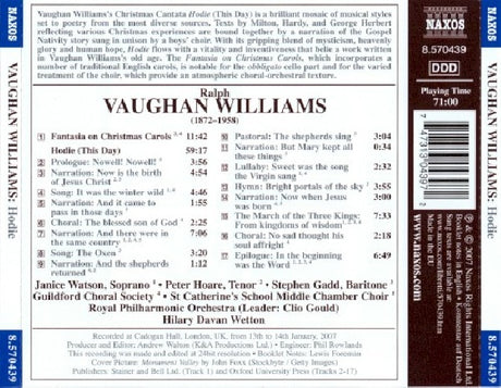 R. Vaughan Williams - Hodie (CD) - Velvet Music