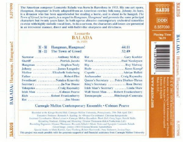 L. Balada - Hangman, hangman (CD) - Velvet Music