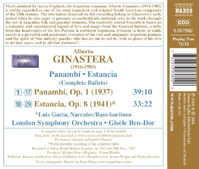 A. Ginastera - Panambi/estancia (CD) - Velvet Music