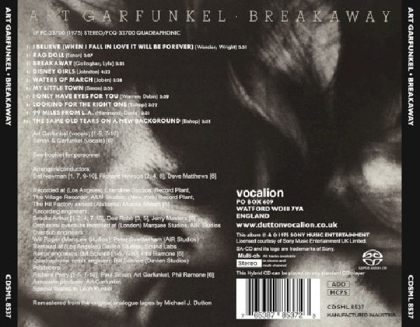Art Garfunkel - Breakaway (CD) - Velvet Music