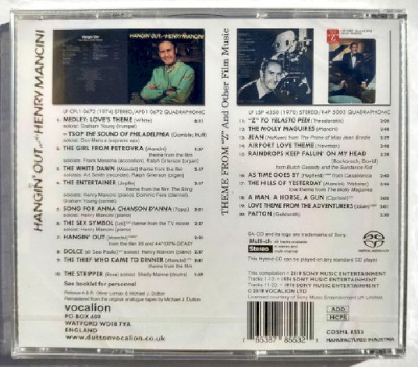 Henry Mancini - Hangin' out with henry mancini & theme from "z" and other film music (CD) - Velvet Music