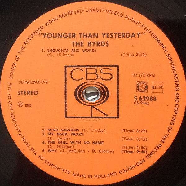 Byrds, The - Younger Than Yesterday (LP d'occasion)