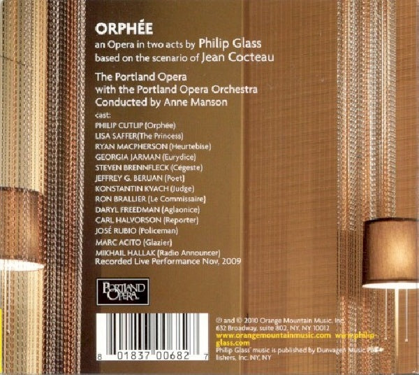 Philip Glass - Orphee (CD) - Velvet Music