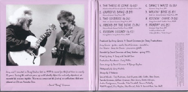 Jerry Garcia /david Gris - Jerry garcia and david grisman (CD) - Velvet Music